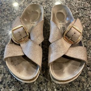 Birkenstock Siena Big Buckle Rose Gold Leather Sandals - Size 38 (US 7.5)